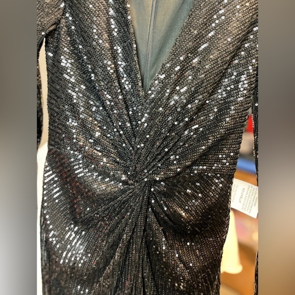 Mac Duggal 26549 Sequined High Low Front Twist Midi Dress - Picture 8 of 10